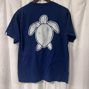 Simply Southern Pocket Tee Navy White Turtle Beach Ocean Salt Large EXCELLENT